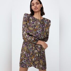 Zara Printed Mini Dress NWOT